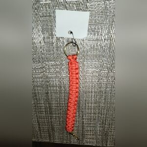 🤑SOLD🤑Hand Crafted Coral Red Paracord Keychain-Unisex